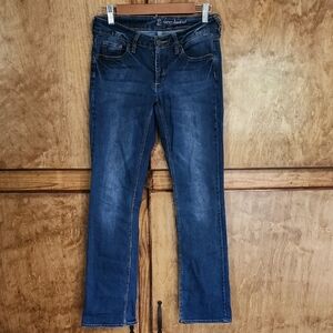 New York & Company Blue Boot Cut-Curvy Jeans